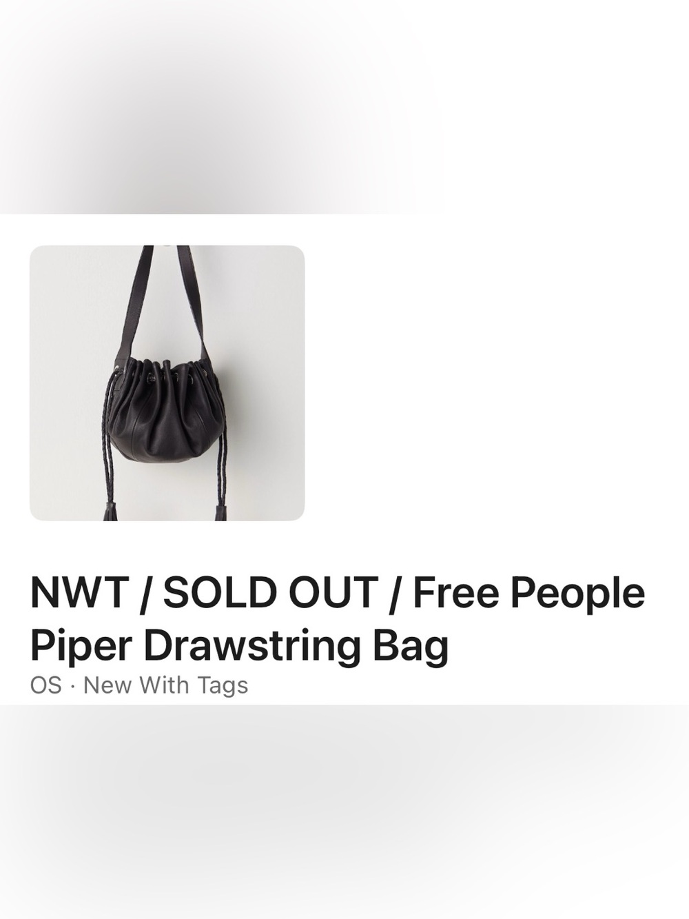 Free People Black Piper Drawstring Mini Bag